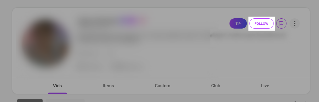 Click "Follow" at the top of a user's account to follow them