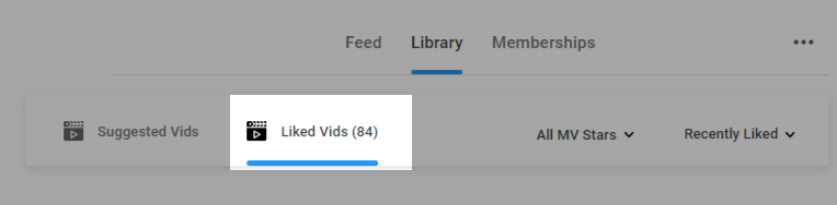 Where you can find your Liked Vids.