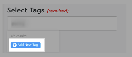 Click the "Add New Tag" option at the bottom of the tagging drop down to apply a tag.